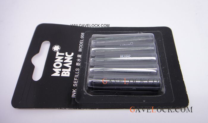Replica Mont Blanc Leather Fountain Pen Black Ink Refill 5pcs / Pack